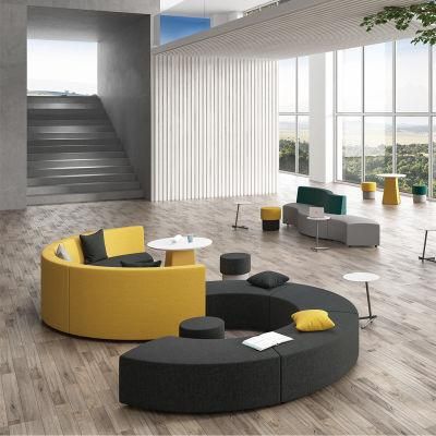 Lobby Public Customizable Top Quality Upmarket Fabric S Round Shaped Stoff Reception Combination Sofa