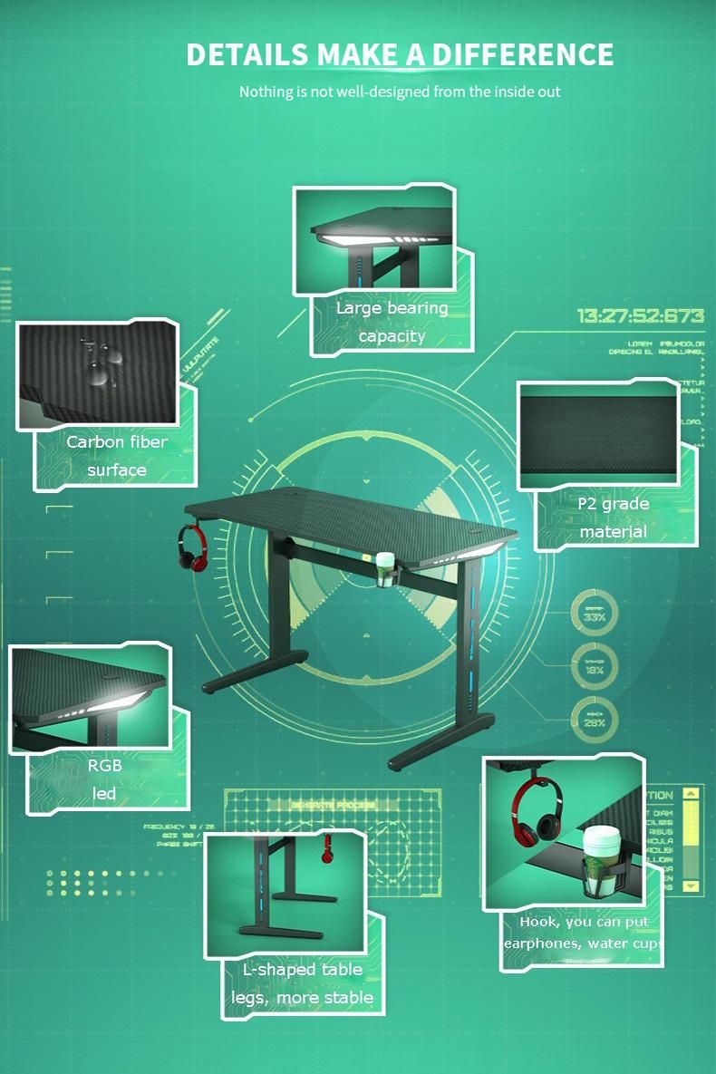 2022 New Gaming Computer Desk with Storage for Controller, Headphone & Speaker