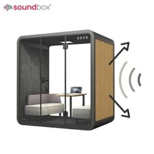 Soundbox Acoustic Booth Eco-Friendly Work Pod Soundproof Phone Booth 4-6 Person