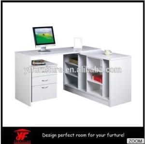 2016 Fashion Computer Table Revolving White Latest Designs Wooden Office Furniture Table