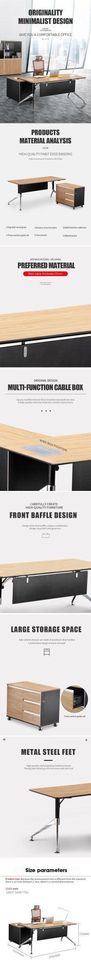 2021 Factory Price Modern L Shaped Executive Office Desk Table