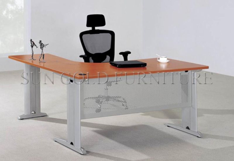 Hot Sale Steel Leg Office Executive Table White L Shape Office Desk (SZ-OD134)