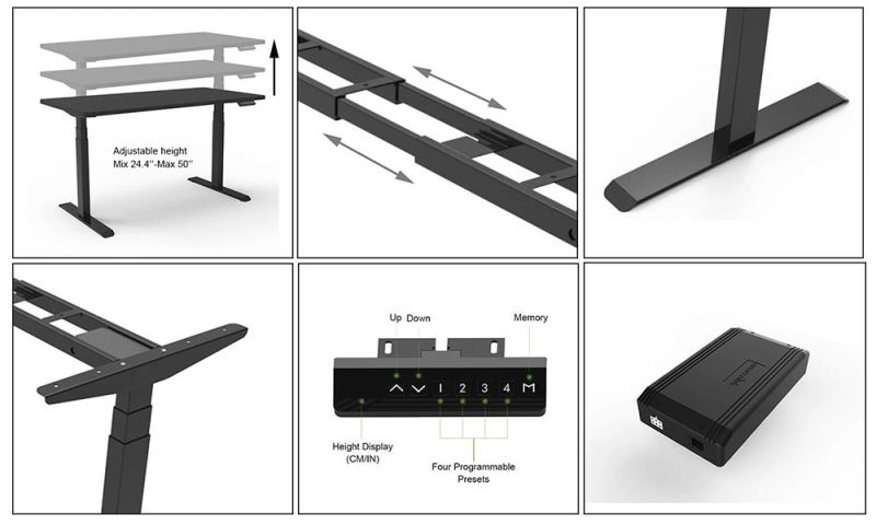 Wholesale Market Electric Height Adjustable Sit Stand Table Smart Stand up Computer Desk Workstation Office Home Furniture Dual Motor Automatic Standing Desk