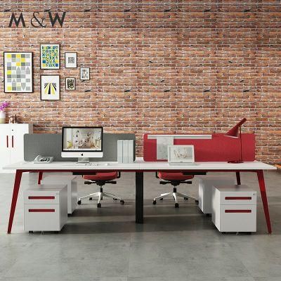 Morden Style Standard Staff Wooden Small Table Furniture 4 Person Workstation Office Desk