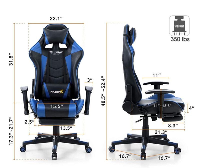 Wholesale Market Office Furniture Racing Seat Gaming Chairs with Massage Lumbar