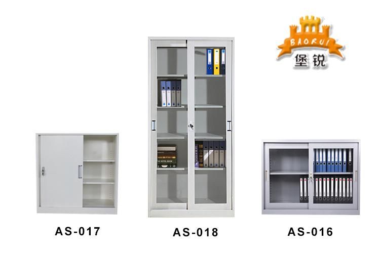 Glass Sliding Door Metal Storage Cupboard