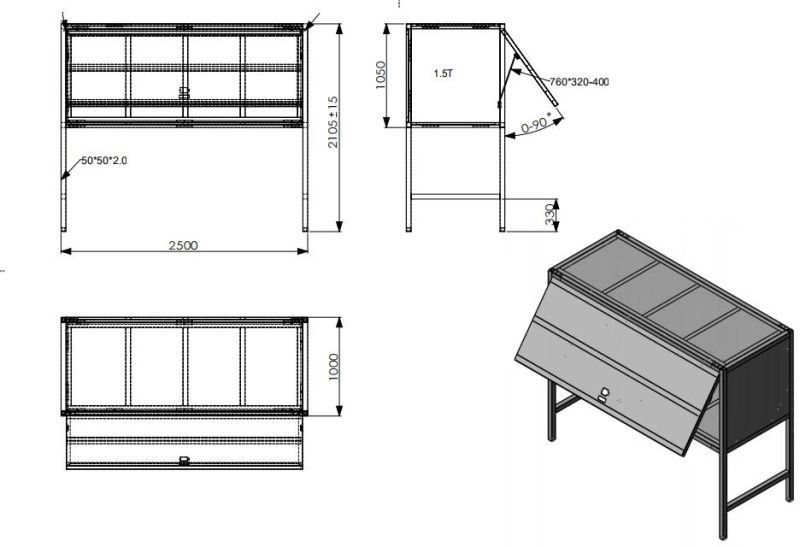 Metal Garage Cabinet Over Car Bonnet Storage Box for Car Parking