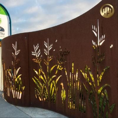 Outdoor High Quality Corten Steel Laser Cut Decorative Screen
