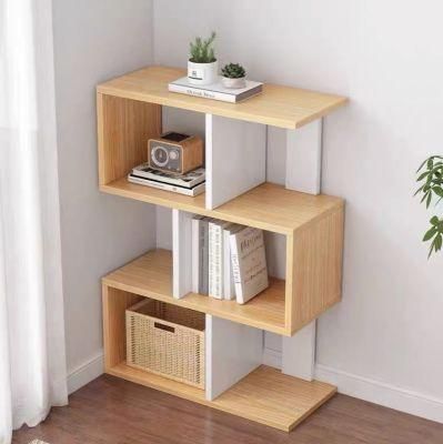 European Simple Wooden Bookshelf Bookcase with 3 Tiers for Home Furniture