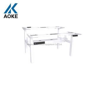 White Adjustable Standing Electric Height 4 Stage Leg Sit Stand Desk Computer Table