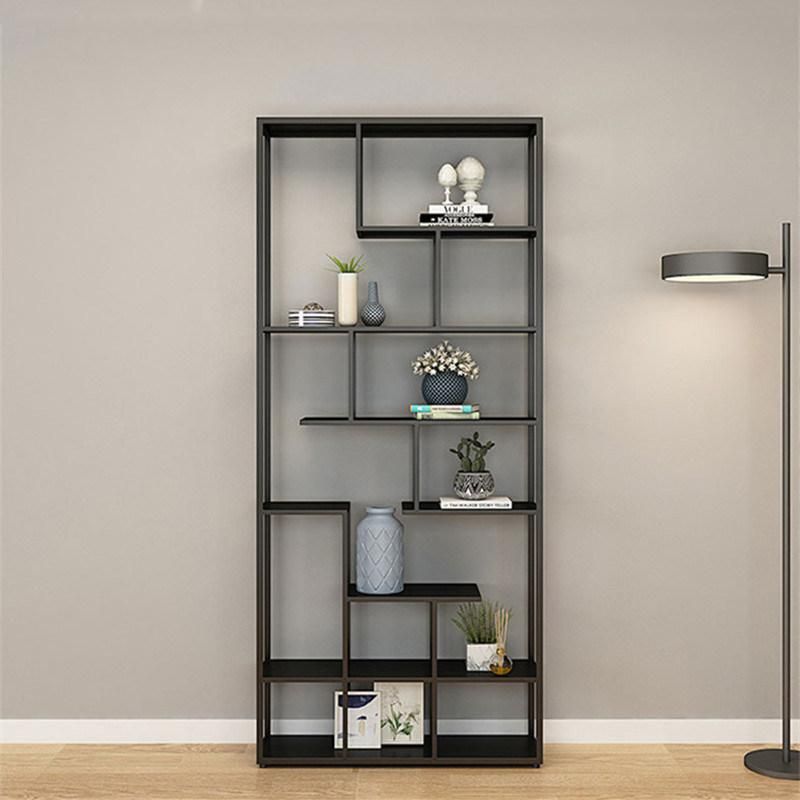 Black Metal Bookshelf Modern Minimalist Study Furniture 0514-2