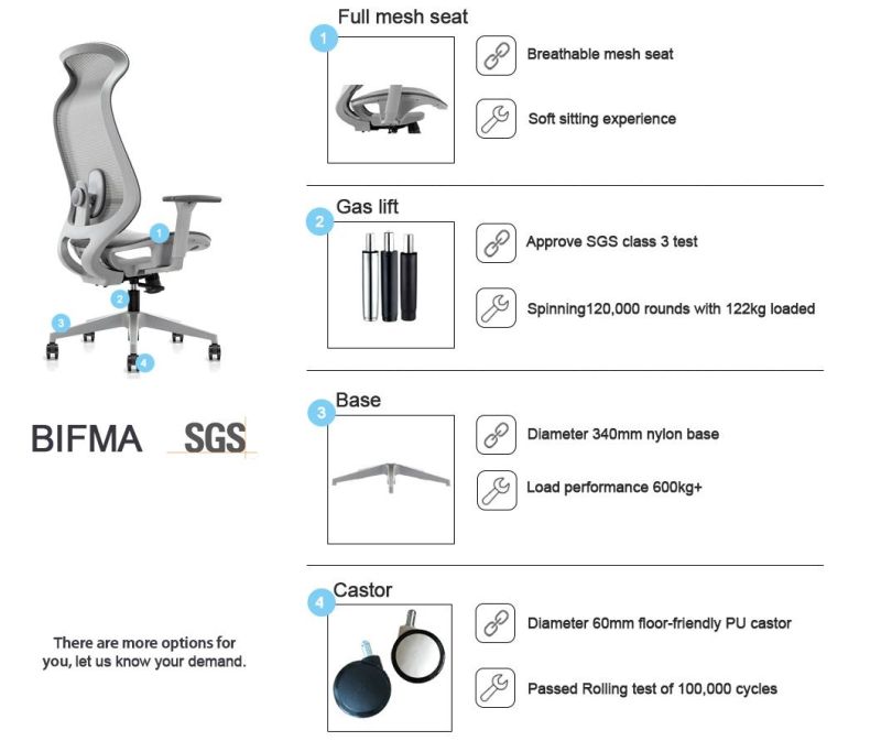 PA+Fiber Glass Depth Adjustable Lumbar Support Gaming Chair Office Furniture