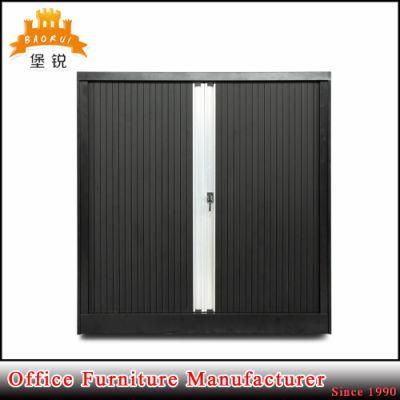 Matt Black Color Steel Tambour Door Cabinet Roller Shutter Storage Cupboard