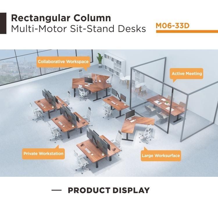 Modern Office Furniture Triple Motor Sit Stand Table Electric Height Adjustable Standing Computer Desk
