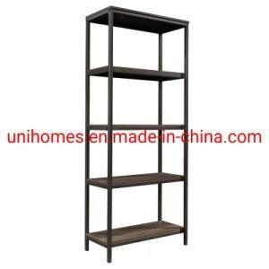 5-Tier Bookcase, Living Room Standing Unit Shelf, Stable Steel Frame, Bedroom, Office,