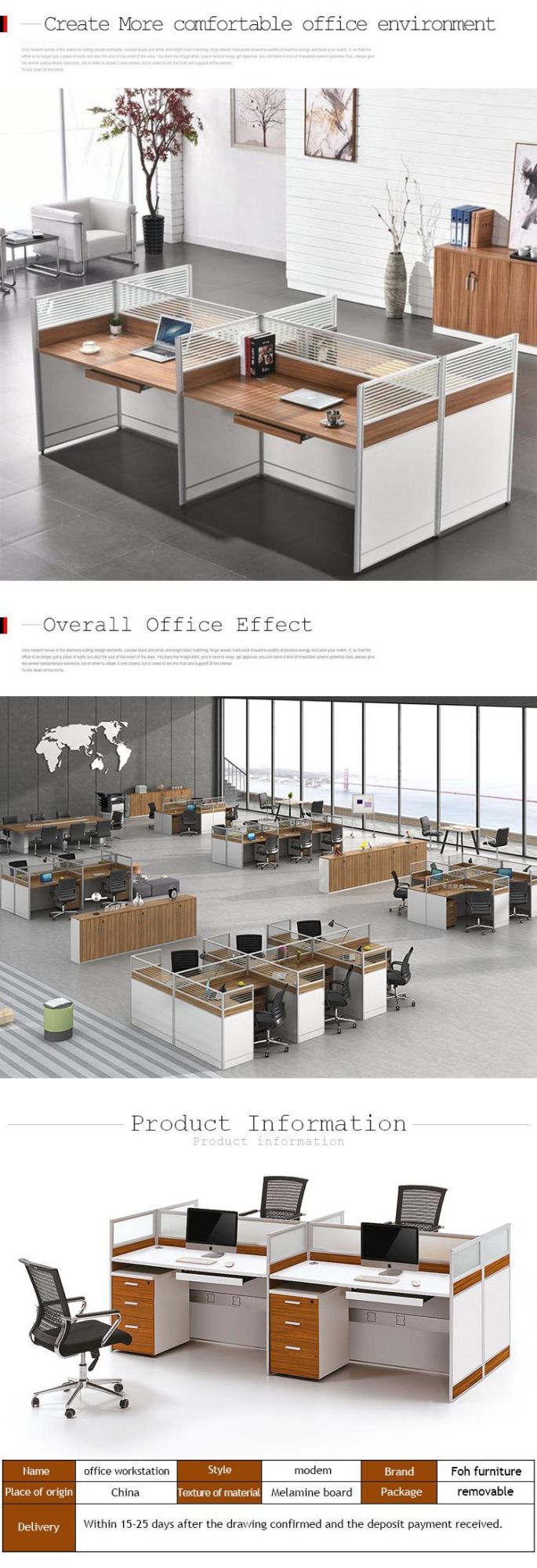 4 Person Face to Face Office Desk Cubicle Workstation Partition for Sales