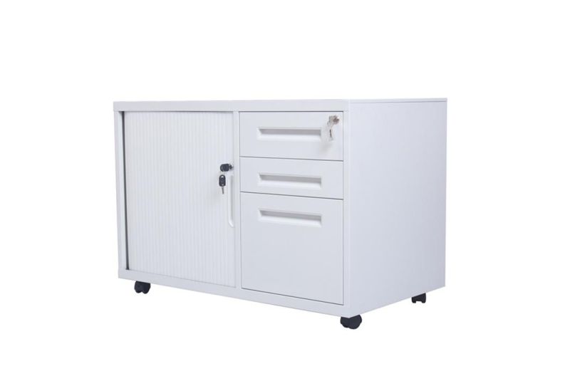 Mobile Cabinet Tambour Door Filing Cupboard with Drawers