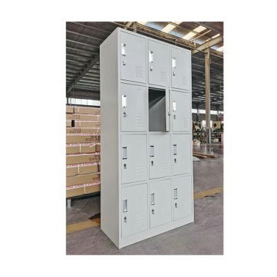 Fas-031 Staff Work Clothes Locker Box Storage School Locker 12 Door Steel Locker