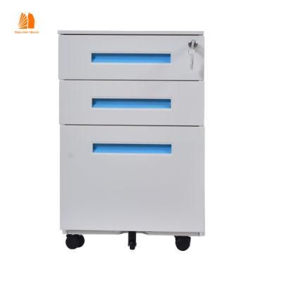 Cabinet for Office Computer Desk Metal 3 Drawers Cabinet Simple