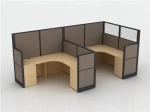 Fashionable Black Work Desk Partition in Cross Workstation Design