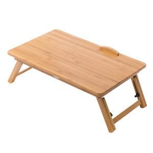 Adjustable Portable Folding Laptop Desk for Bed, Bamboo Breakfast Tray