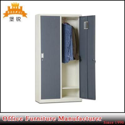 Bedroom Furniture Steel 2-Door Storage Clothes Wardrobe Cabinet