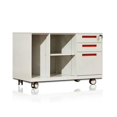 Movable 3 Side Drawers Metal Locker/Office School Storage Cabinet