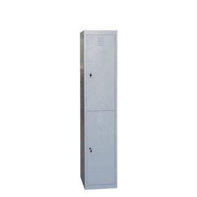 Gdlt 2 Doors Steel Customized Locker Vertical Metal Wardrobe with Hanging Rod