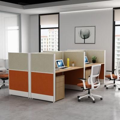 Foshan Manufacturer High Quality Office Furniture Aluminium 4 Seater Staff Workstation