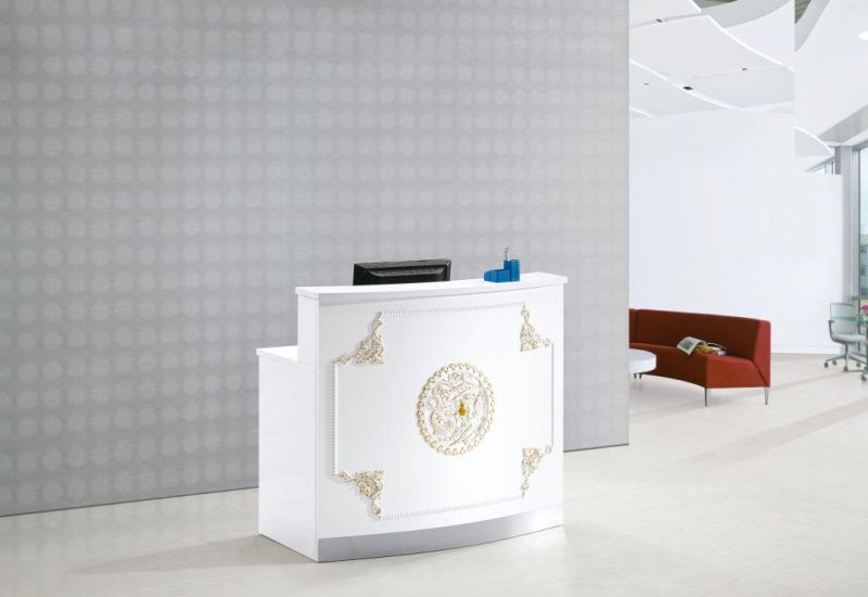 Beauty Front Desk Office Salon Restaurant Wood White Paint Reception Desk