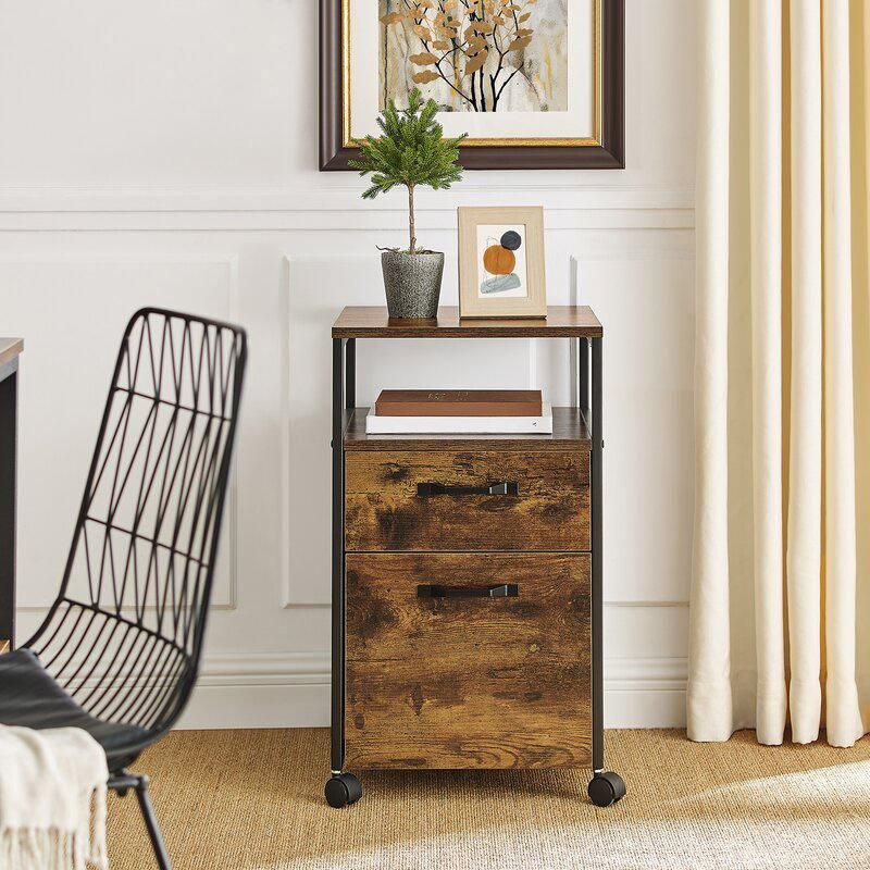 Office Supplies Storage 2-Drawer Mobile Vertical Filing Cabinet