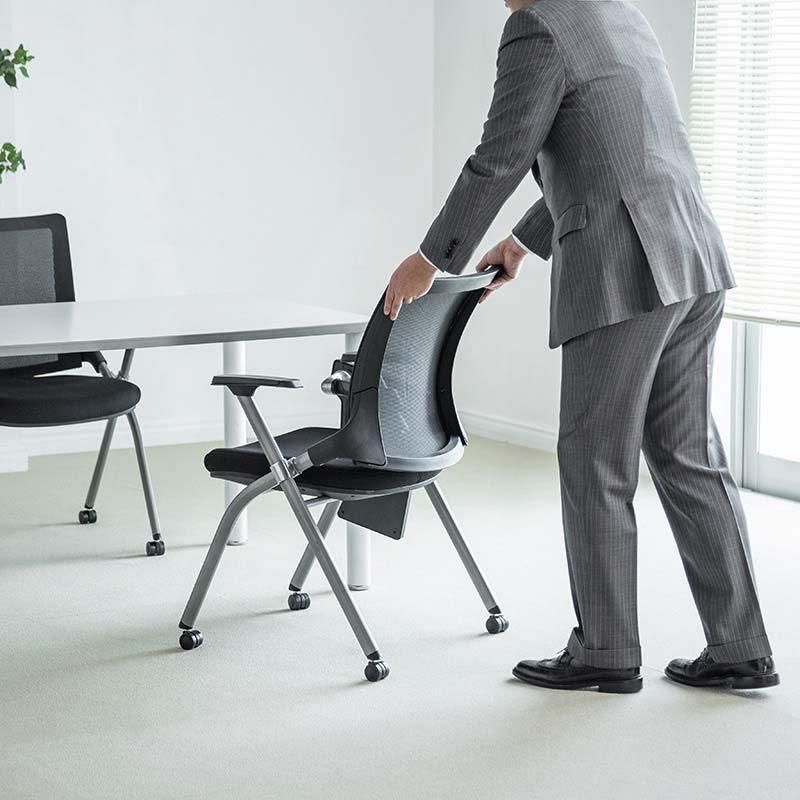 Meeting Room Mesh Folding Chair Training Chair Stackable Conference Room