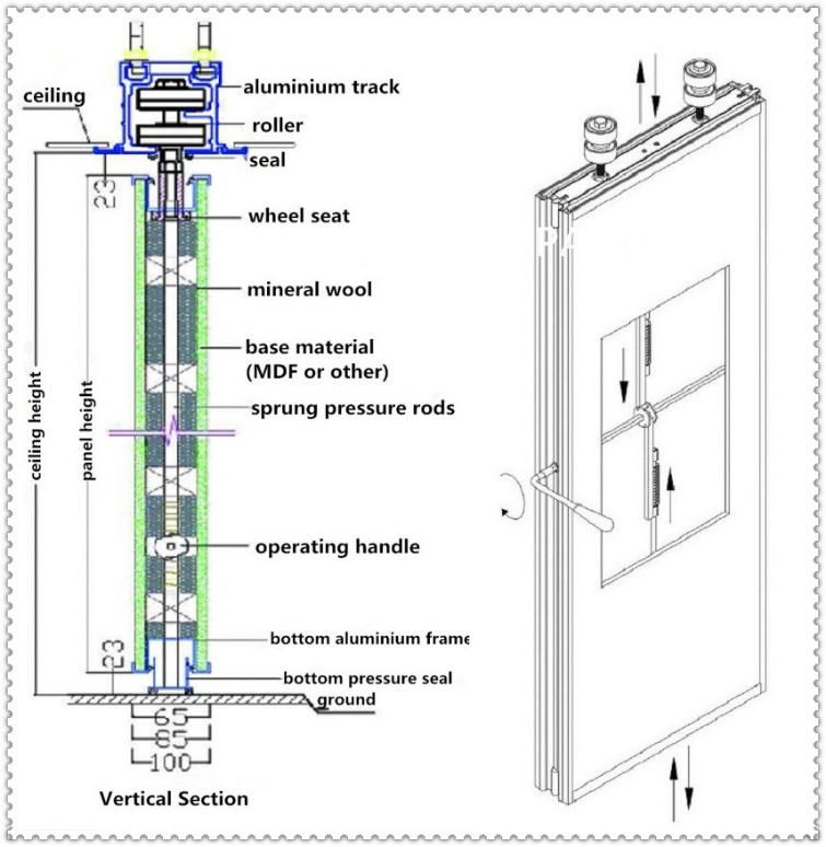 Custom Design Movable Wall Track Sliding Acoustic Partitions Wall for Classroom