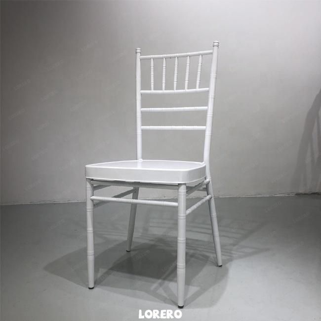 Lorero White Wedding Stackable Iron Tiffany Gold Metal Chiavari Chair