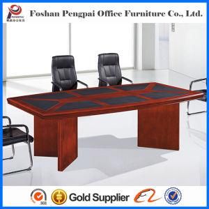 Hot Design Reddish Wooden Meeting Table with PU Cover