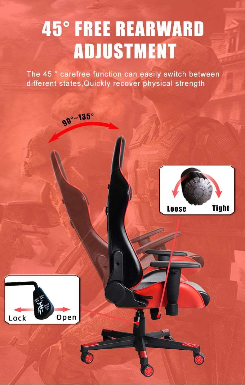 New Leisure Simple PU Leather Multi-Functional Luxury Ergonomic Gaming Chair