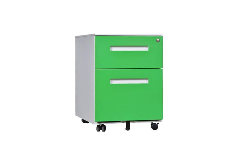 Colorful Moveable 2-Drawer Steel Mobile Pedestal Cabinet