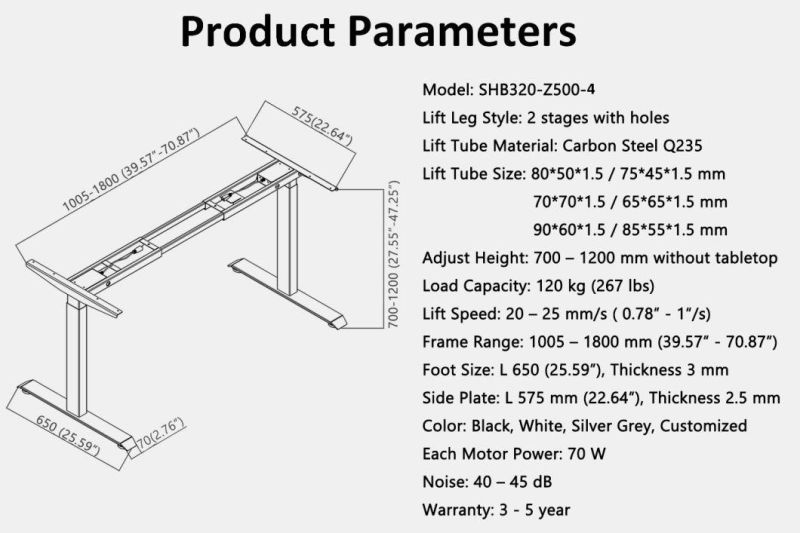 Ergo Elevated Affordable Office Design Simple Adjustable Standing Desk