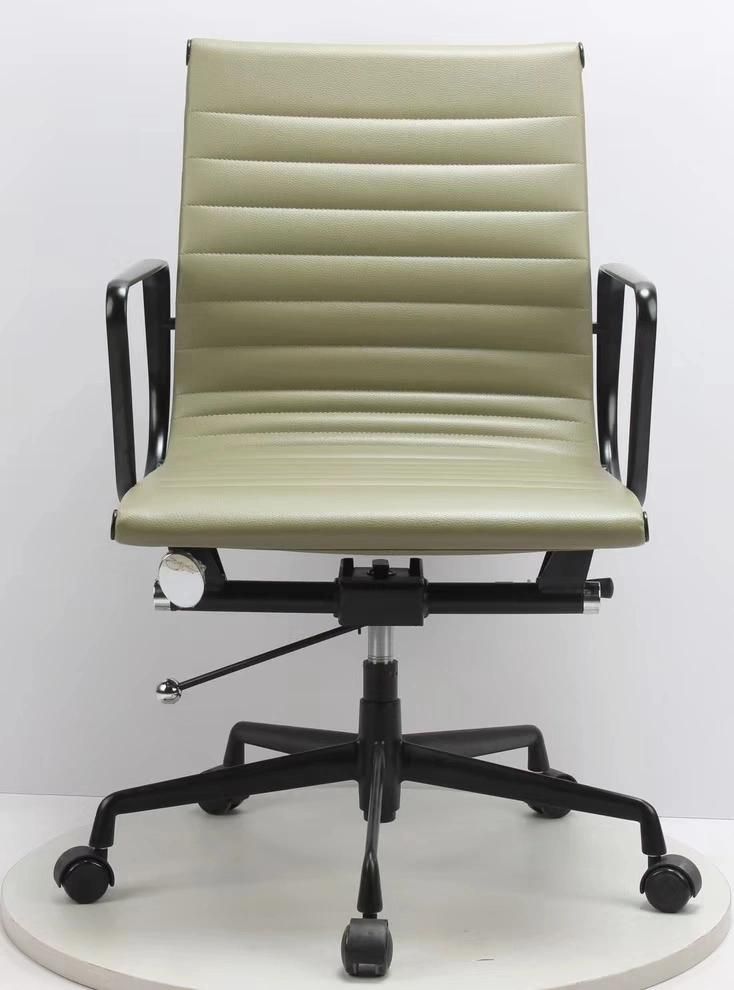 High Back Aluminum Swivel Office Armchair with Castors