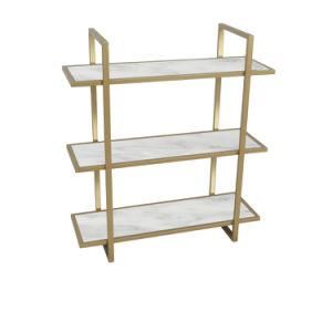Belleworks Modern French Metal 3 Layer Bookcase Wood Shelf