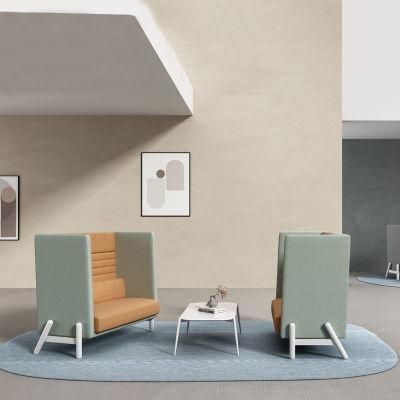 Luxury High Back Leather Linen Cotton Fabric Design Office Furniture Full Set Executive Sofa