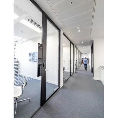 Frosted Glass Wall Aluminum Glazed Room Divider Office Partition Price