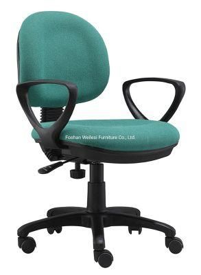 Small Back Simple Tilting Mechanism with PP Armrest B300mm Nylon Base Green Color Office Chair