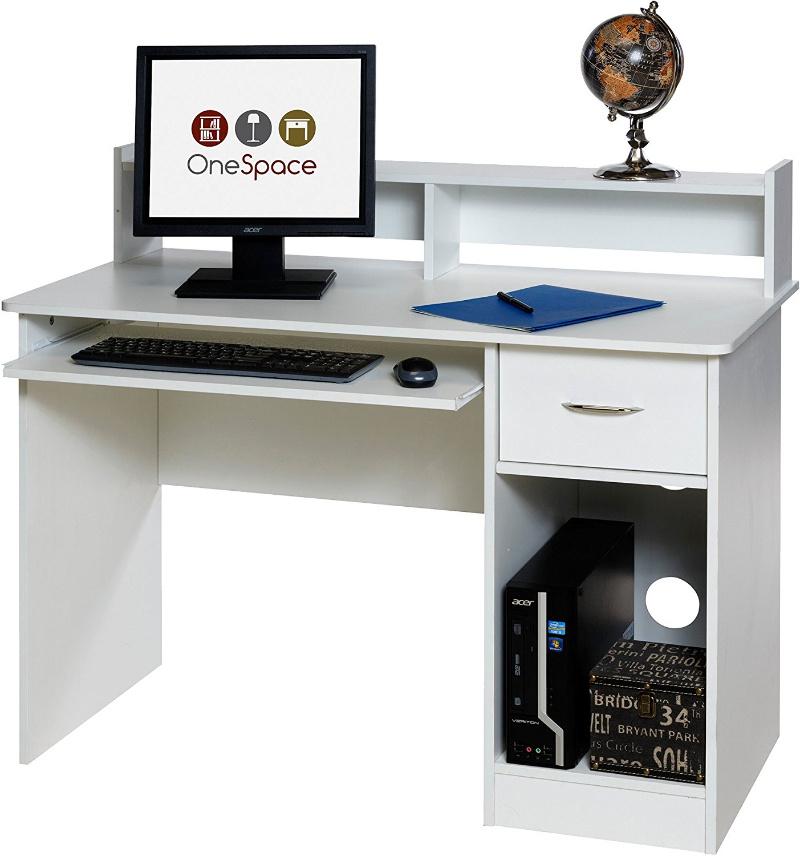 Desktop Wood Computer Desk with 2 Tiers Shelf Office Home Furniture