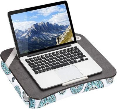 Low MOQ 2020 Portable Adjustable Mobile Phone Bracket Mobile Desk Computer Table Lap Laptop Holder Stand Desk with Cushion