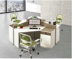Three Seats Office Workstation Desk with Screen (MFC/Aluminum) 168-309A