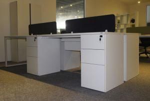 Modular Office Tables with Partition and Small Pedestal for 4 Persons,