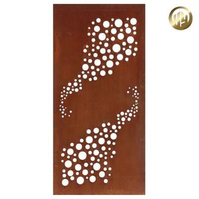 Rusty Corten Steel Simple Design Rectangular Metal Decorative Screen/ Laser Cut Fence Panel