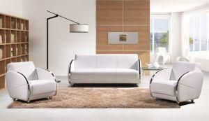 White Combination New Design Metal Armrest Lobby Leisure PU Home Sofa