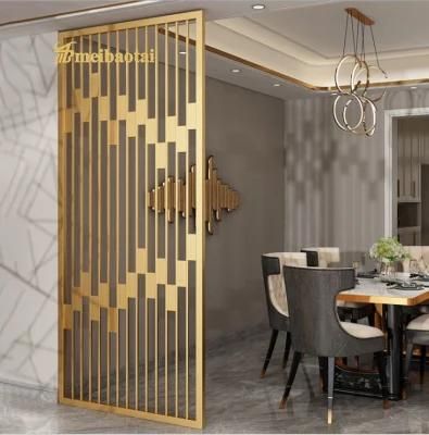Skilful Manufacture Hotel Room Metal Divider in PVD Gold Coated